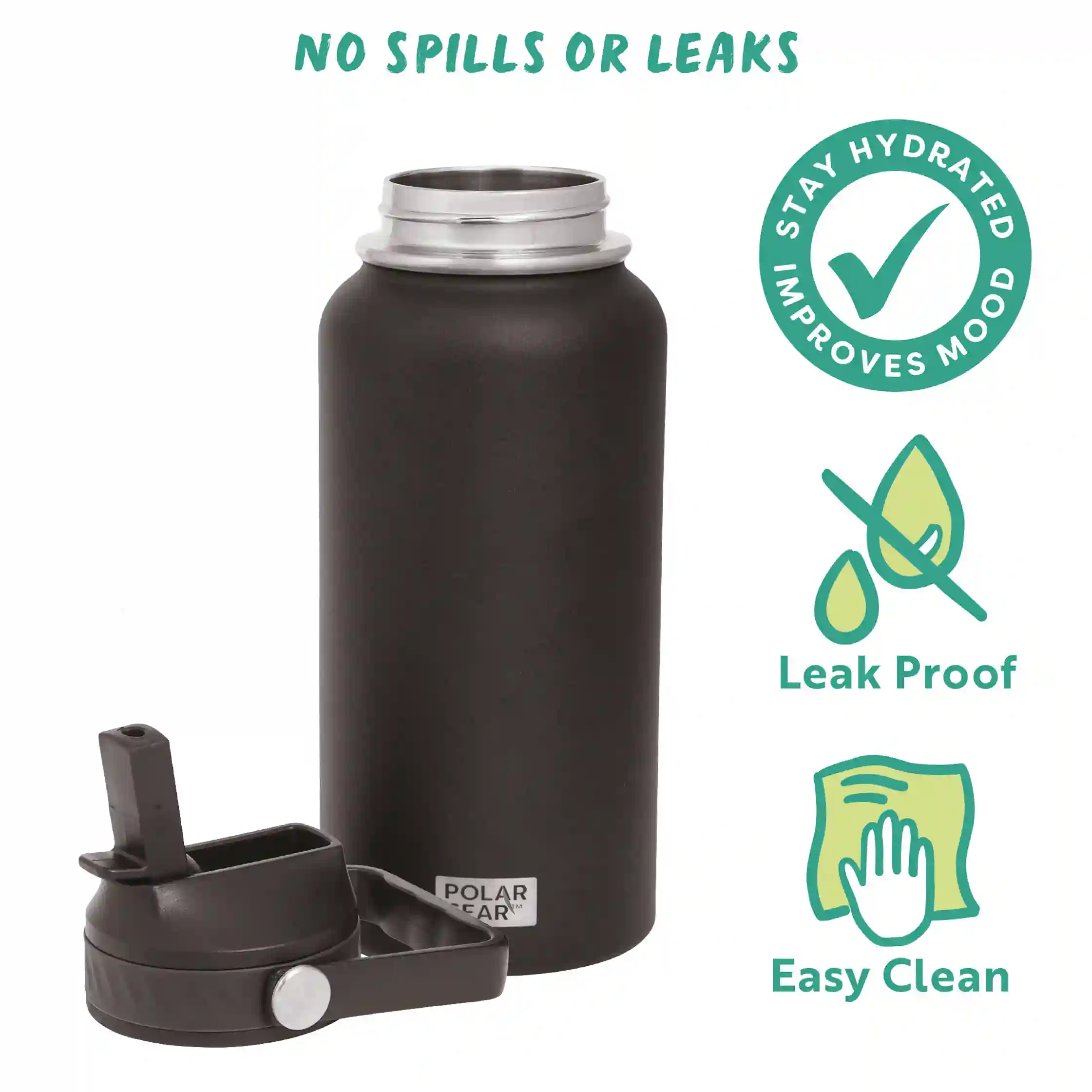 Hydra Roam Insulated Water Bottle 800ml - Black - Image 3