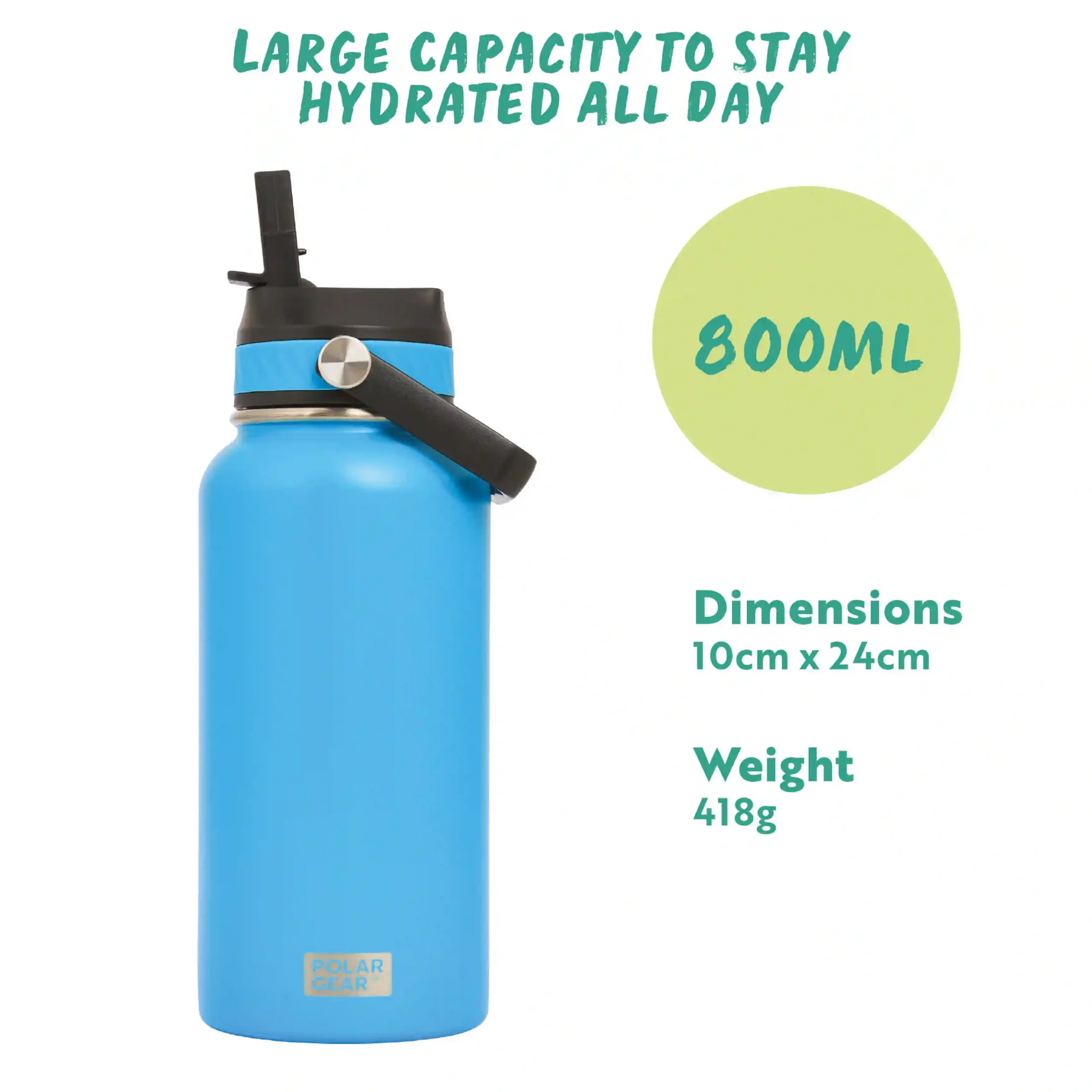 Hydra Roam Insulated Water Bottle 800ml - Azure - Image 4