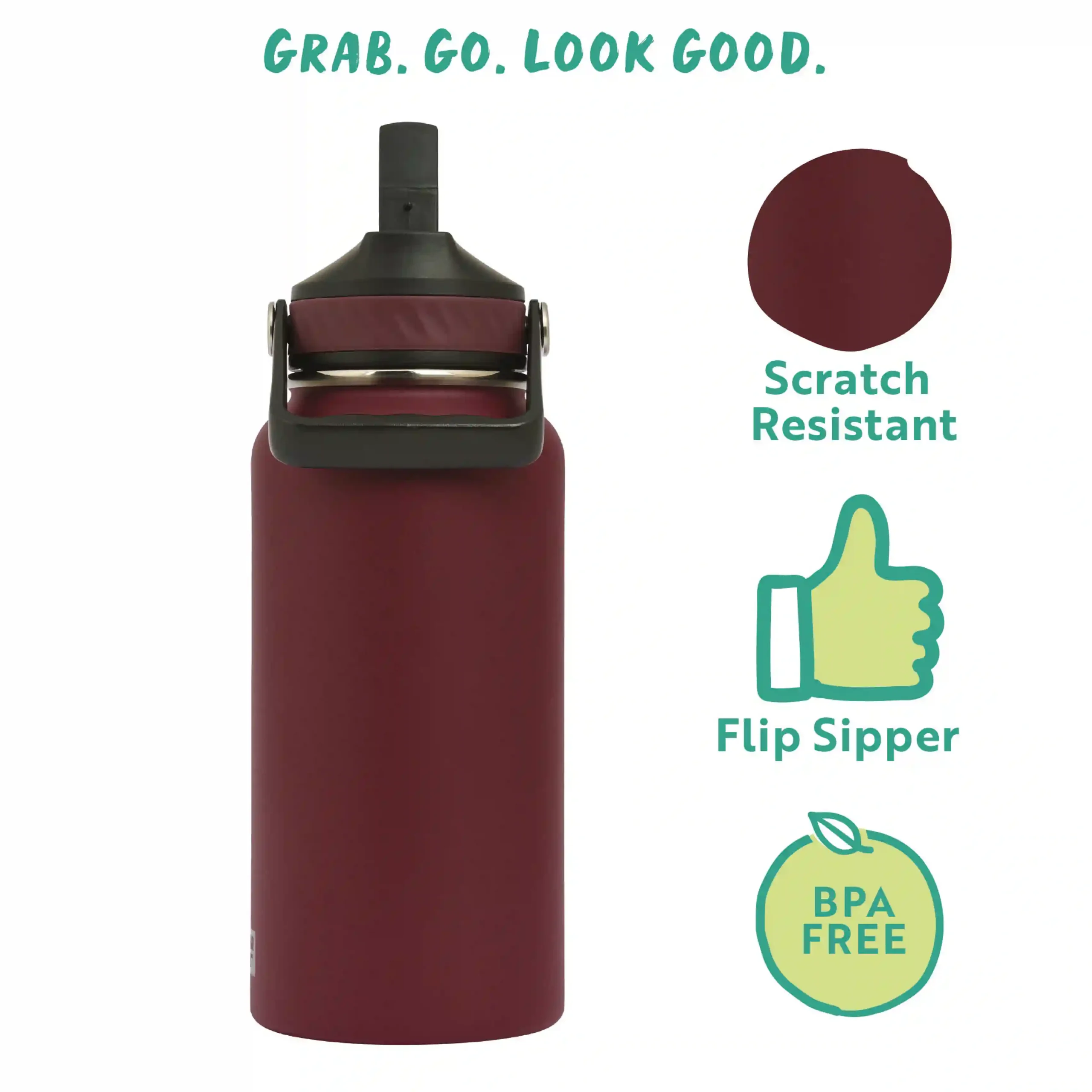 Hydra Roam Insulated Water Bottle 800ml - Wine - Image 5
