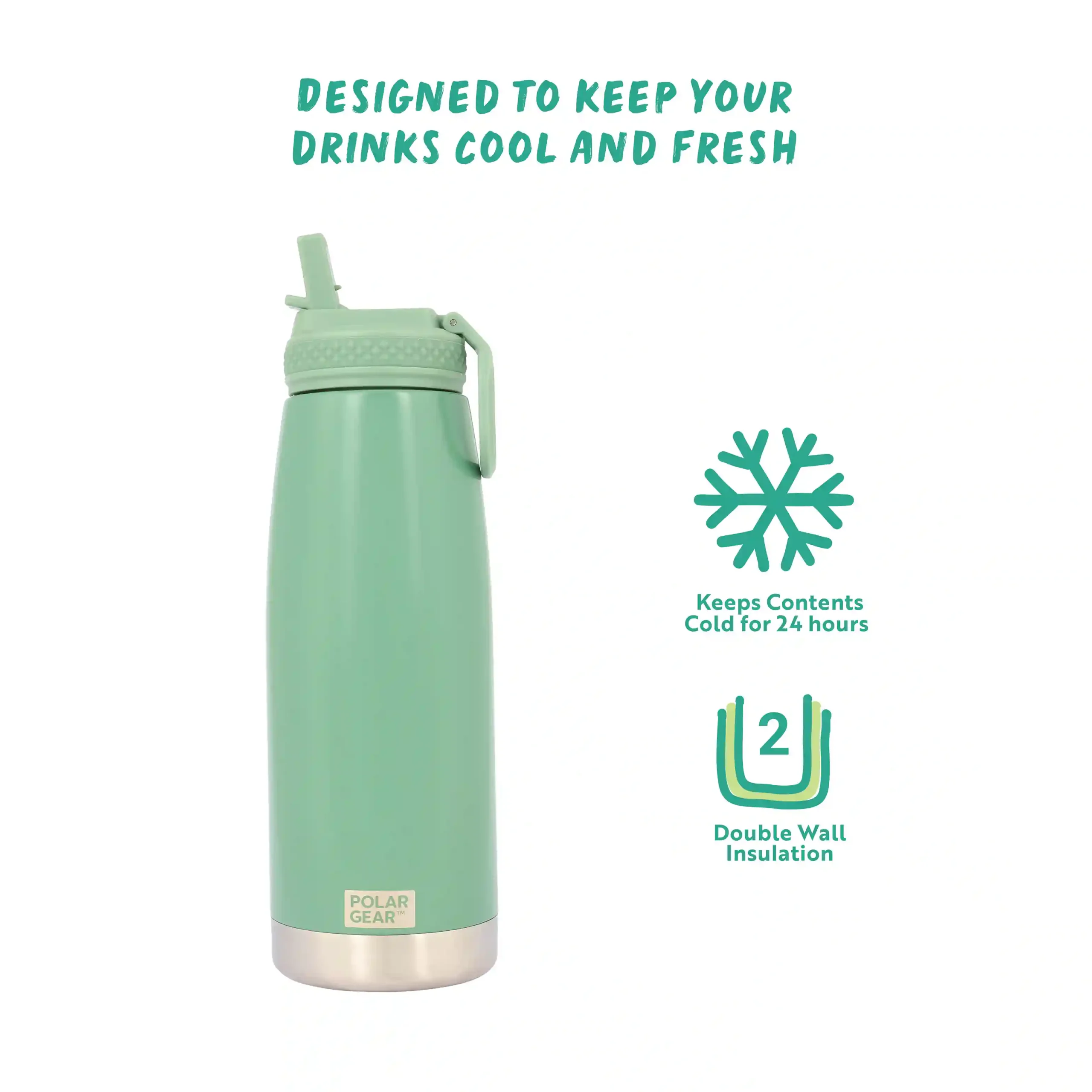 Hydra Quench Insulated Water Bottle 930ml - Eucalyptus - Image 3