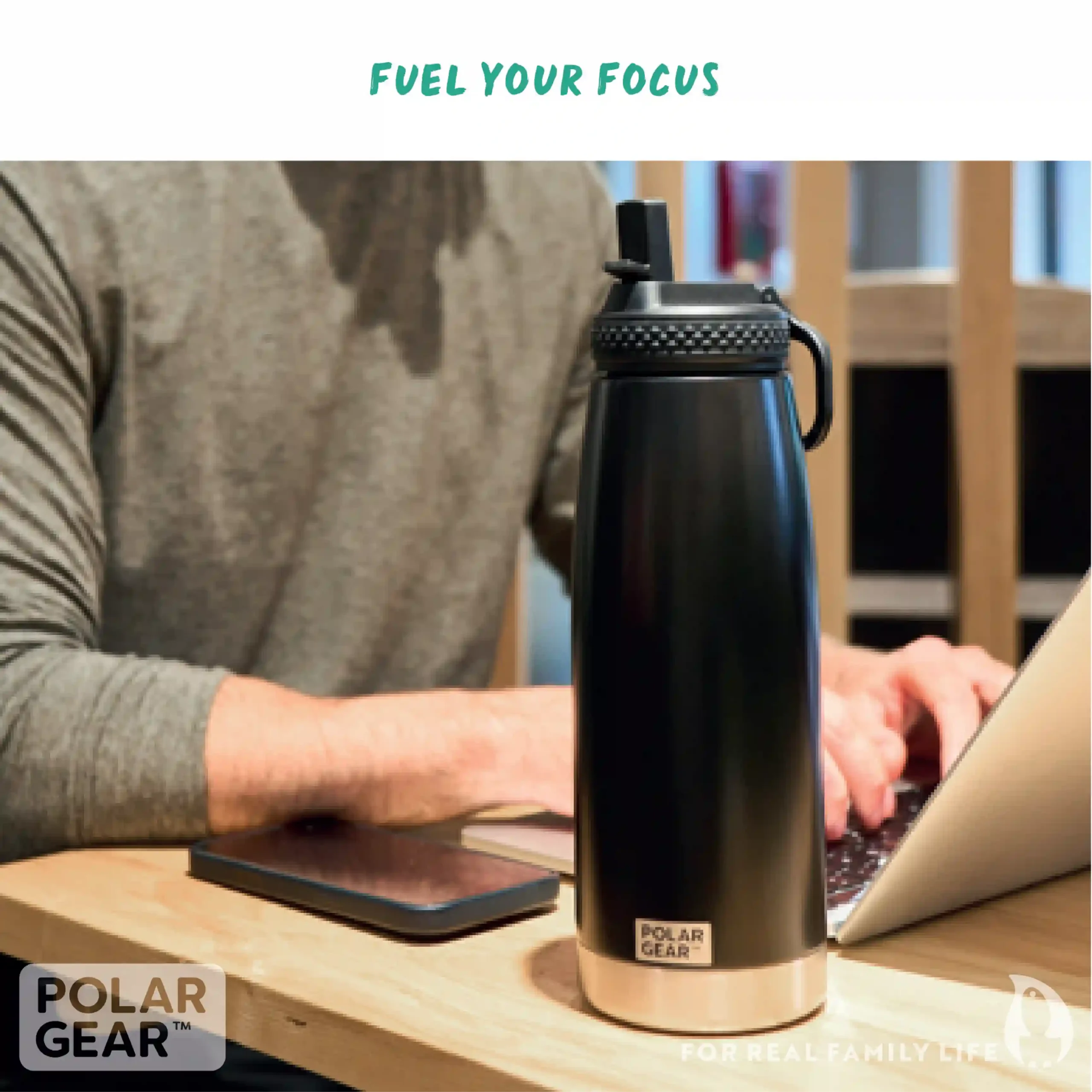 Hydra Quench Insulated Water Bottle 930ml - Black - Image 6