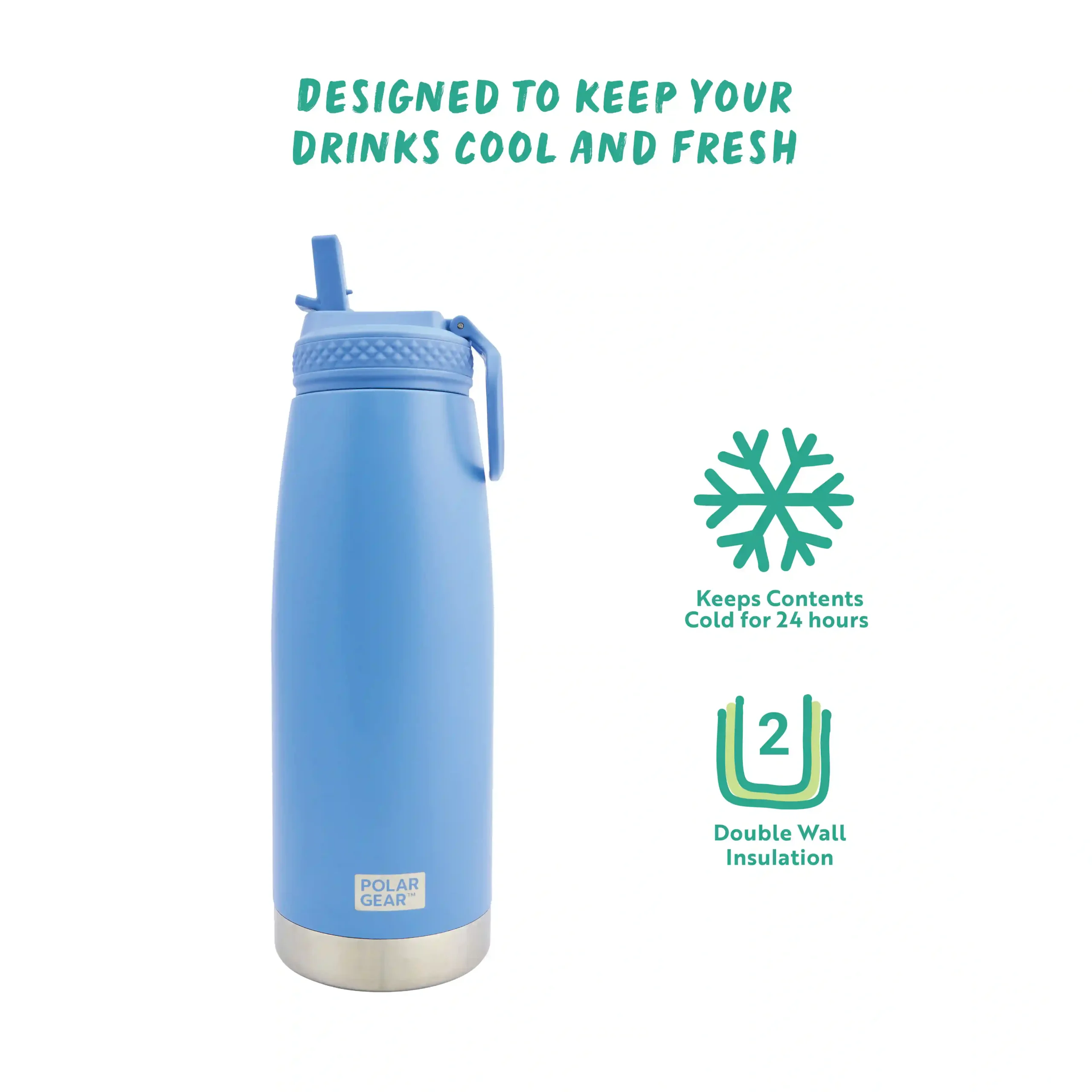Hydra Quench Insulated Water Bottle 930ml - Cornflower - Image 3